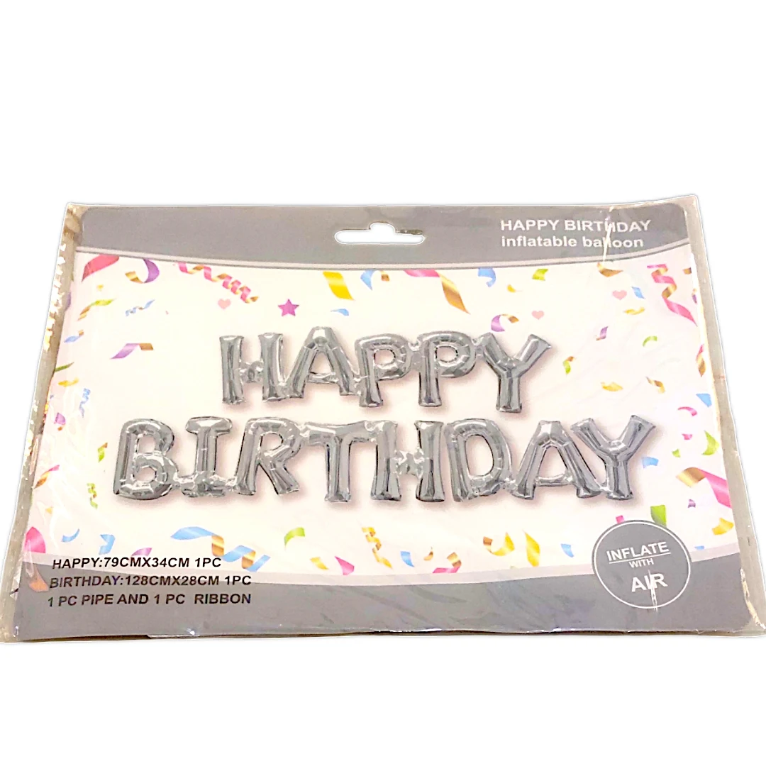 T10-Happy Birthday Foil Balloon Banner   | Air Fillable - Townway product image 1