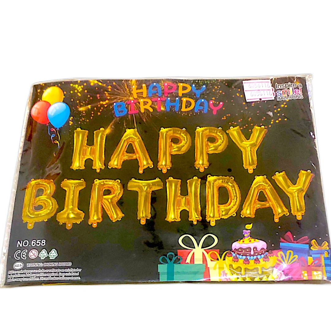 T10 - Happy Birthday Foil Balloon Banner - 13 Letters | Air Fillable | Birthday  - Townway product image 1