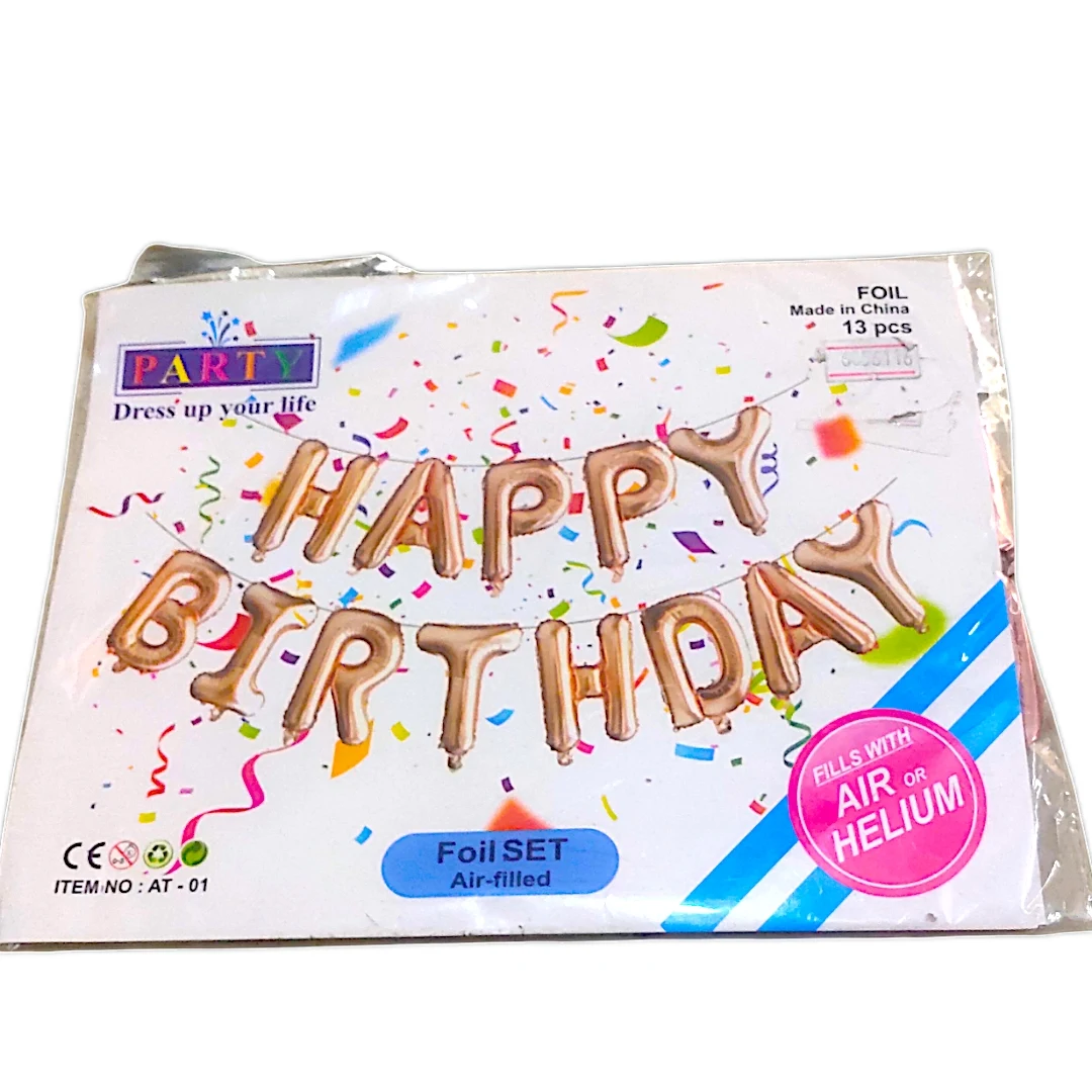 T10 - Happy Birthday Foil Balloon Banner - 13 Letters | Air Fillable | Birthday  - Townway product image 2
