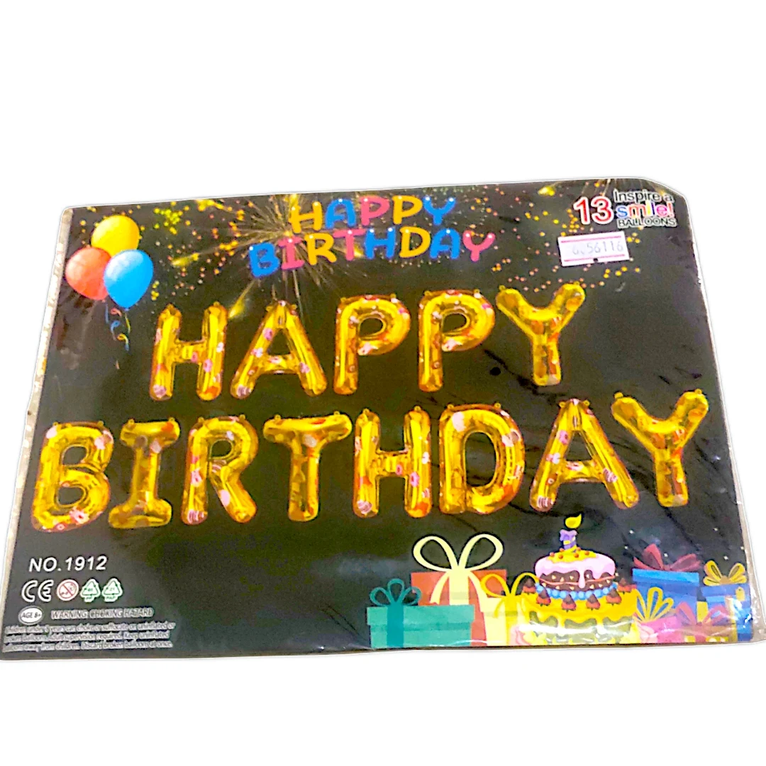 T10 - Happy Birthday Foil Balloon Banner - 13 Letters | Air Fillable | Birthday  - Townway product image 3
