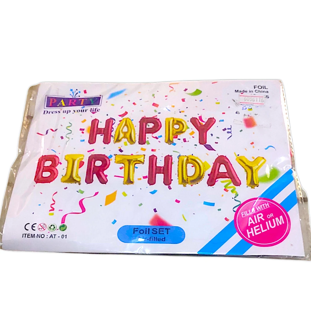 T10 - Happy Birthday Foil Balloon Banner - 13 Letters | Air Fillable | Birthday  - Townway product image 4