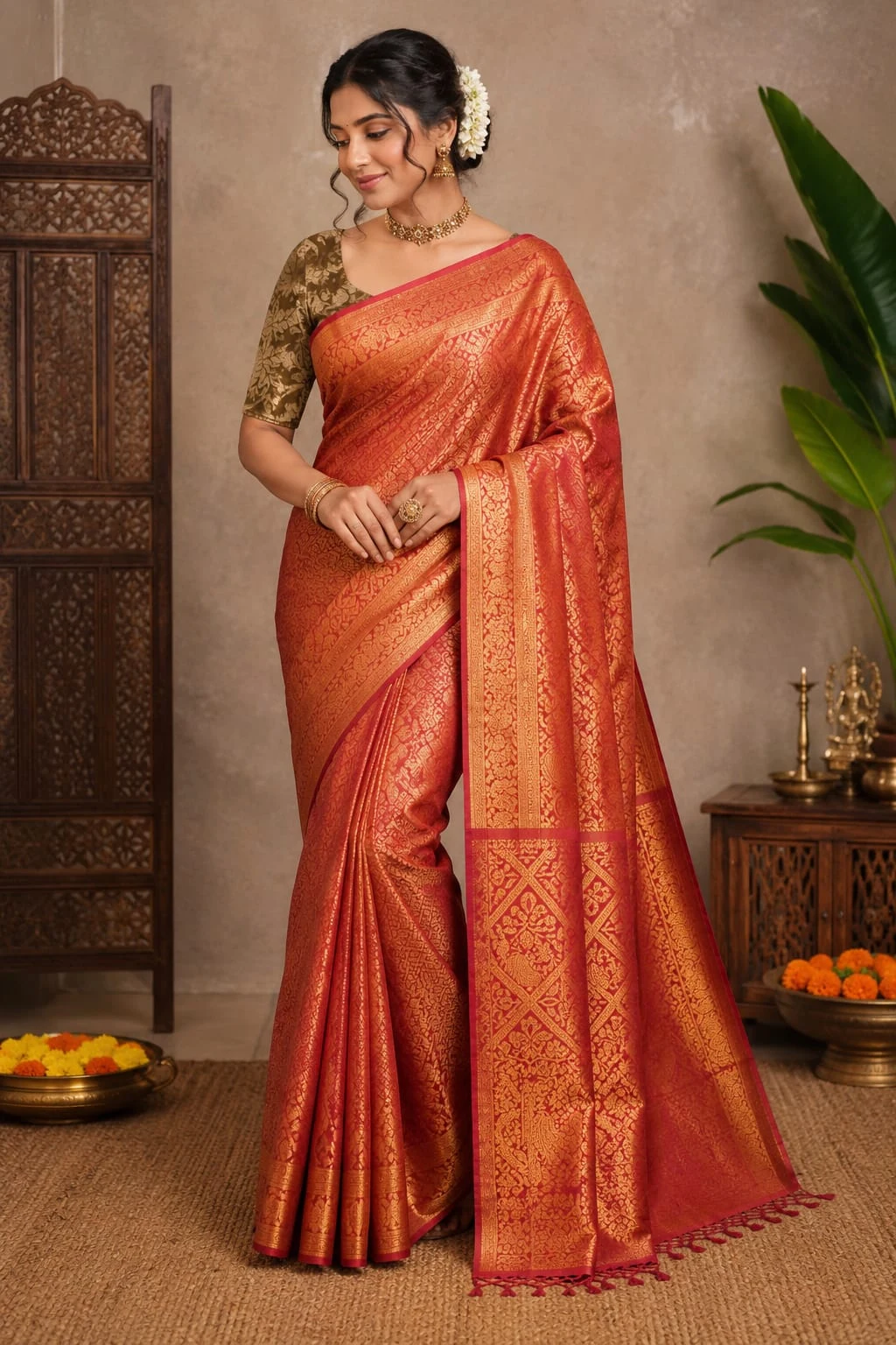 Royal Red Kanchipuram Silk Saree - Townway product image 1