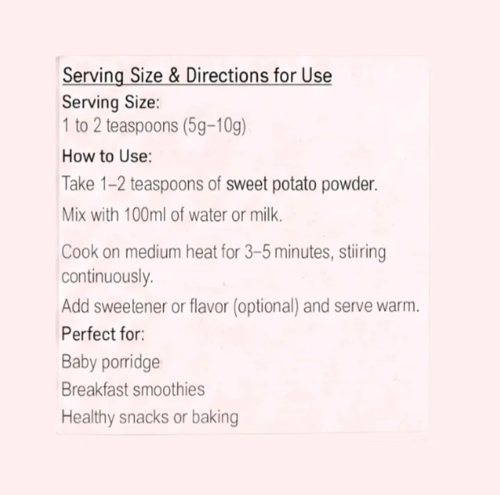 Azizaone's Sweet potato powder 100g - Townway product image 3