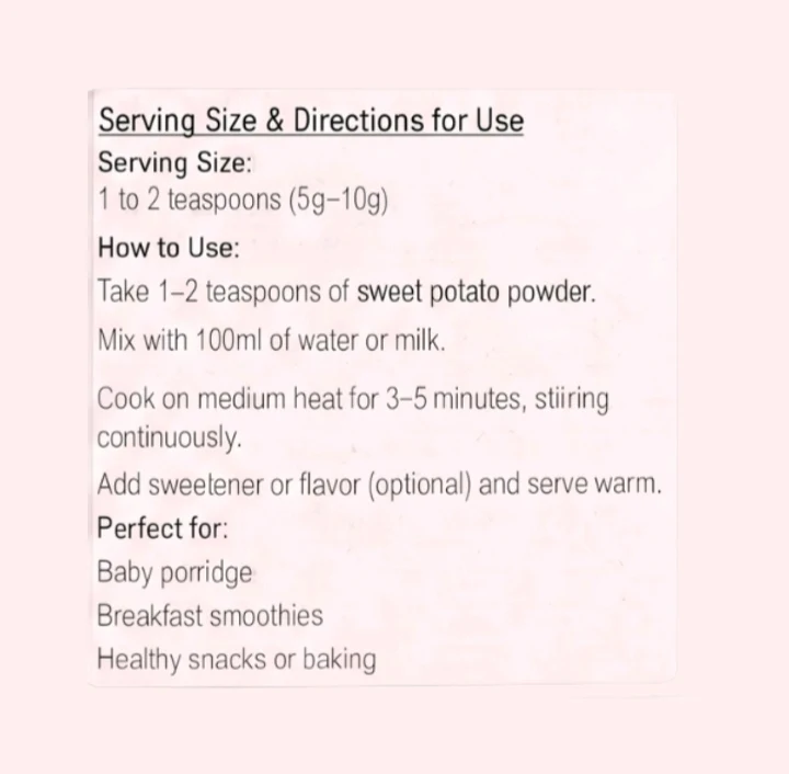Azizaone's Sweet potato powder 200g - Townway product image 3