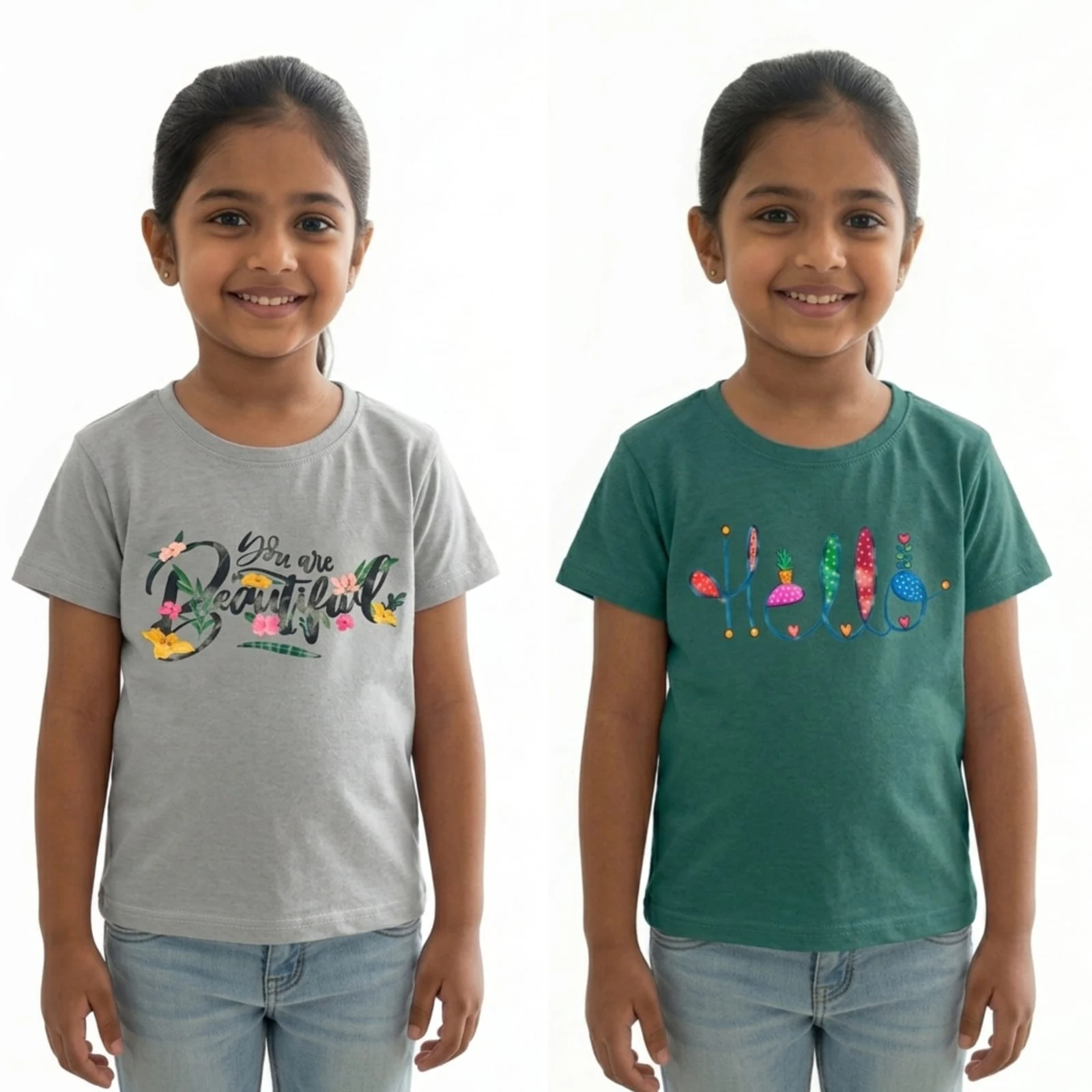 Girl's Lycra Fine T shirt Pair of 2 - Townway product image 1