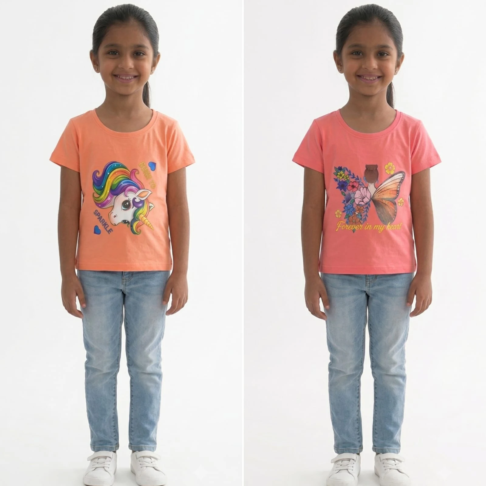 Girl's Lycra Fine T shirt Pair of 2 - Townway product image 1