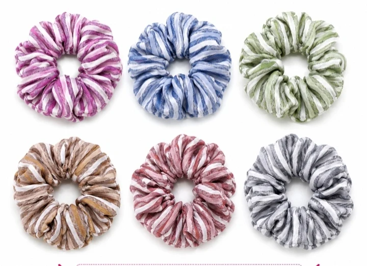 Satin Scrunchies Pack of 4 Soft Hair Bands Random Colors & Designs - Townway product image 1