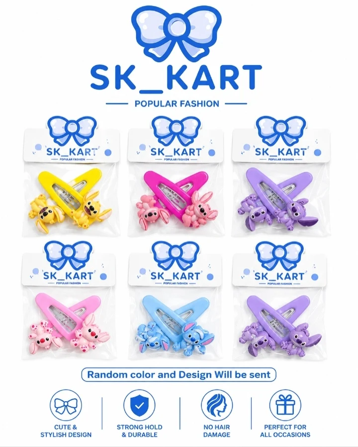 Kids Cute Tic Tac Hair Clips Set of 6 - Townway product image 4