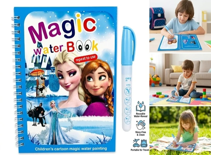 Kids Reusable Magic Water Coloring Book with Water Pen Learning Toy - Townway product image 1