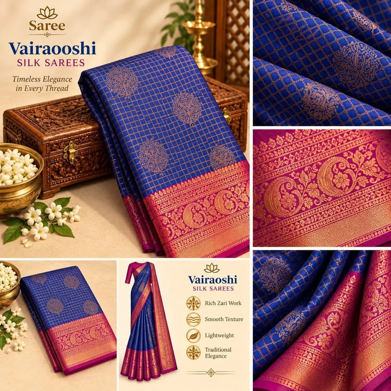 Kanchipuram Vairaooshi Silk saree - Townway product image 1