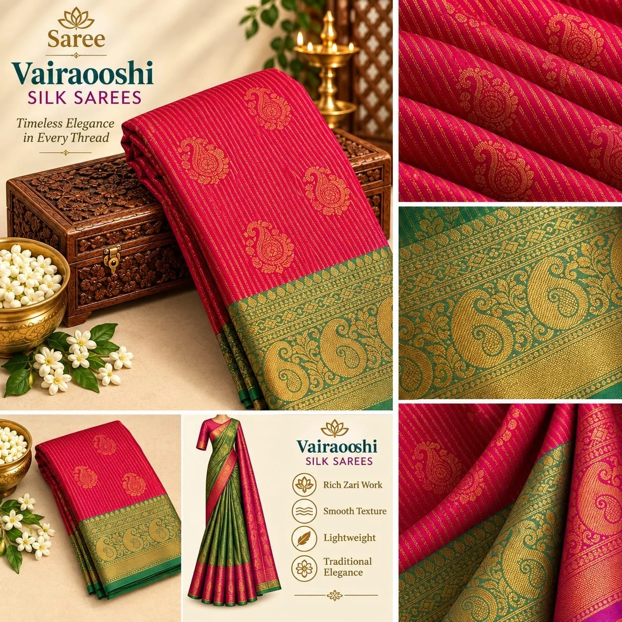 Kanchipuram Vairaooshi Silk saree - Townway product image 1