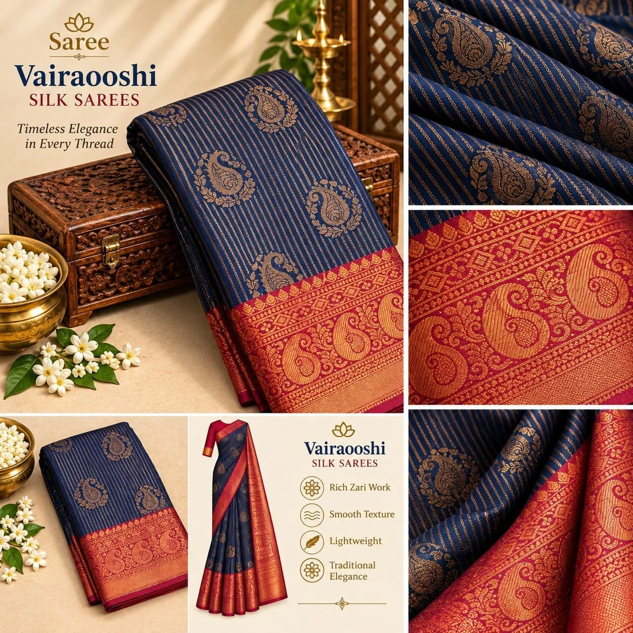 Kanchipuram Vairaooshi Silk saree - Townway product image 1