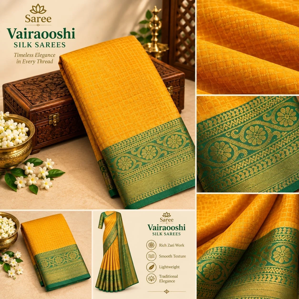 Kanchipuram Vairaooshi Silk saree - Townway product image 1