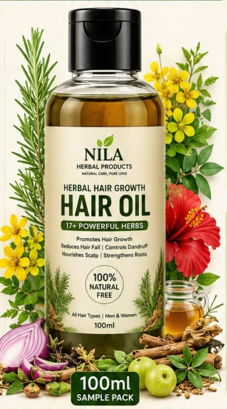 Nila Herbal Hair Oil 100ml - Townway product image 1