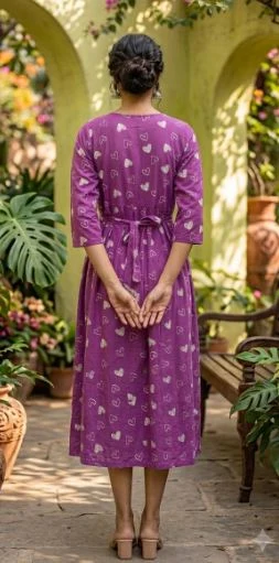 Women Cotton Printed Zipless Maternity Nighty - Townway product image 2