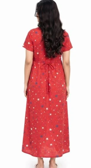 Women Cotton Printed Zipless Feeding Nighty - Townway product image 2