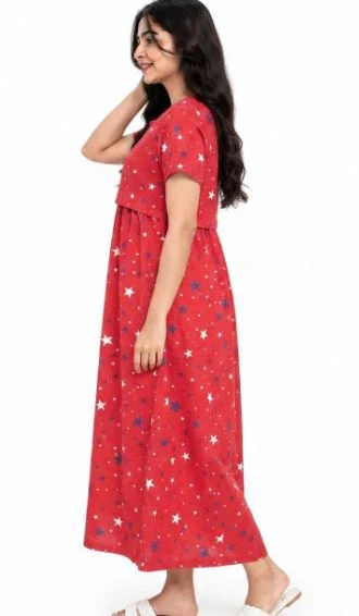 Women Cotton Printed Zipless Feeding Nighty - Townway product image 3