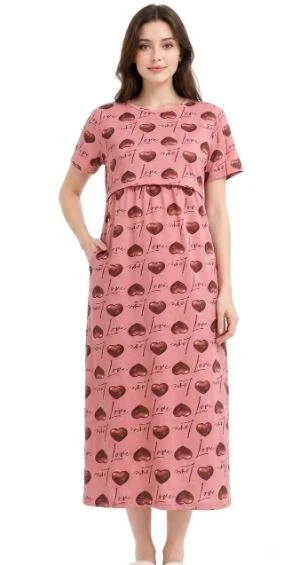 Women Cotton Printed Zipless Feeding Nighty - Townway product image 1