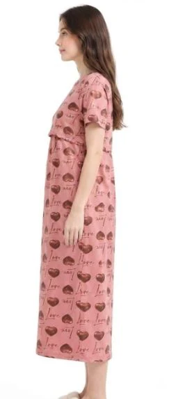 Women Cotton Printed Zipless Feeding Nighty - Townway product image 3
