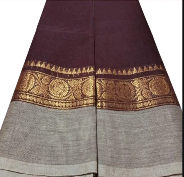 Chettinad Cotton Saree with Small Zari Border - Townway product image 2