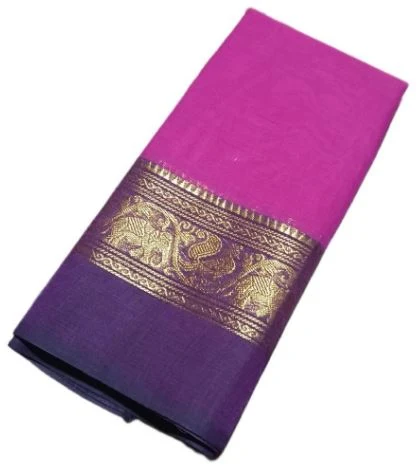 Chettinad Cotton Saree with Small Zari Border - Townway product image 1