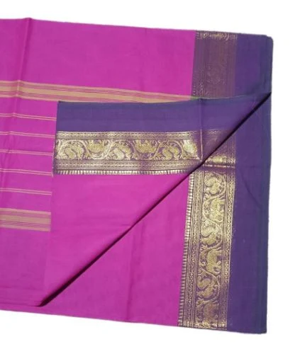 Chettinad Cotton Saree with Small Zari Border - Townway product image 2
