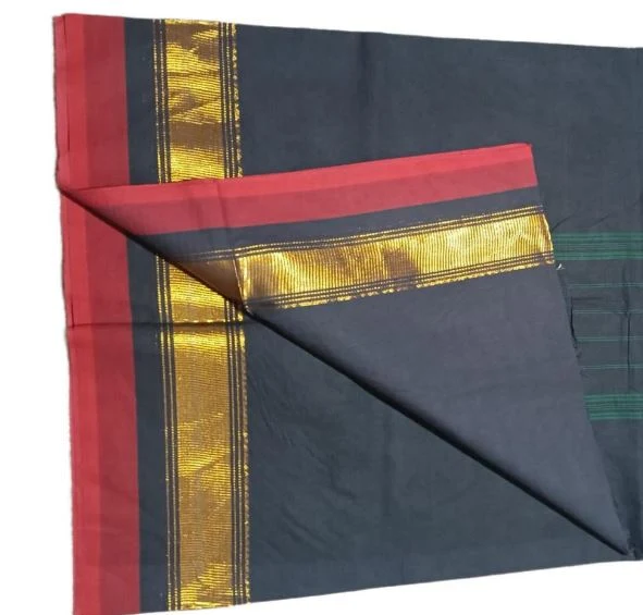 Chettinad Cotton Saree with Small Zari Border - Townway product image 2