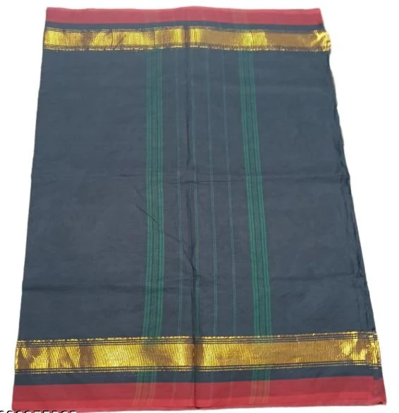 Chettinad Cotton Saree with Small Zari Border - Townway product image 3