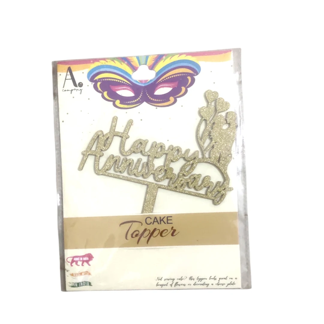 Happy Anniversary Cake Topper - Gold Glitter - Townway product image 6