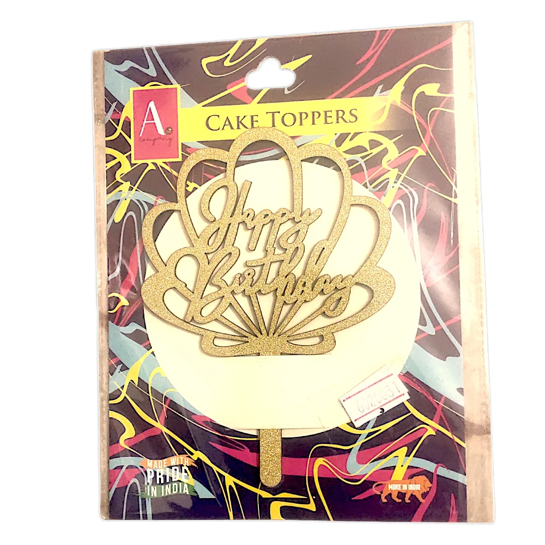 Happy Birthday Cake Topper - Gold Glitter - Townway product image 3