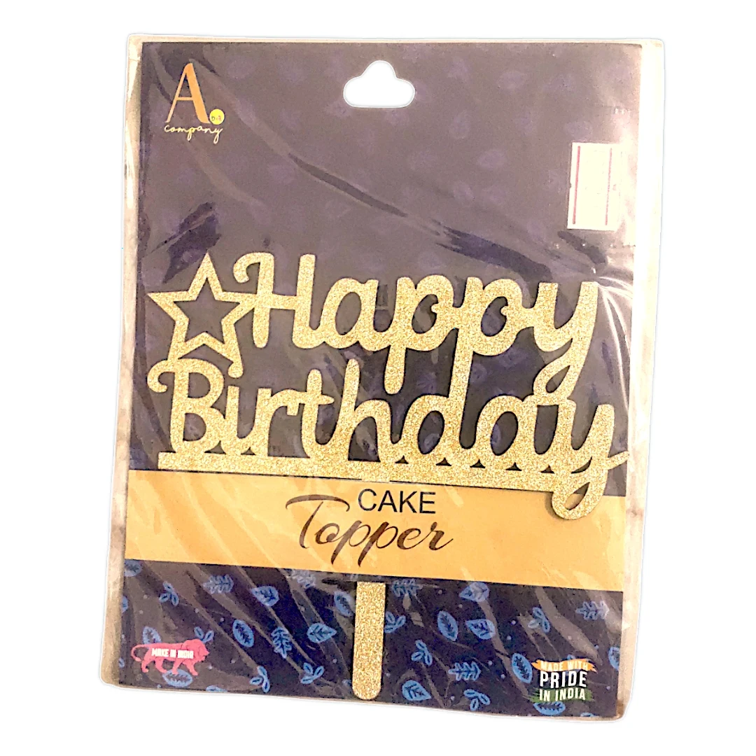 Happy Birthday Cake Topper - Gold Glitter - Townway product image 6