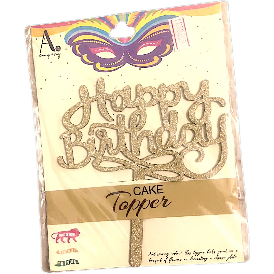 Happy Birthday Cake Topper - Gold Glitter - Townway product image 8