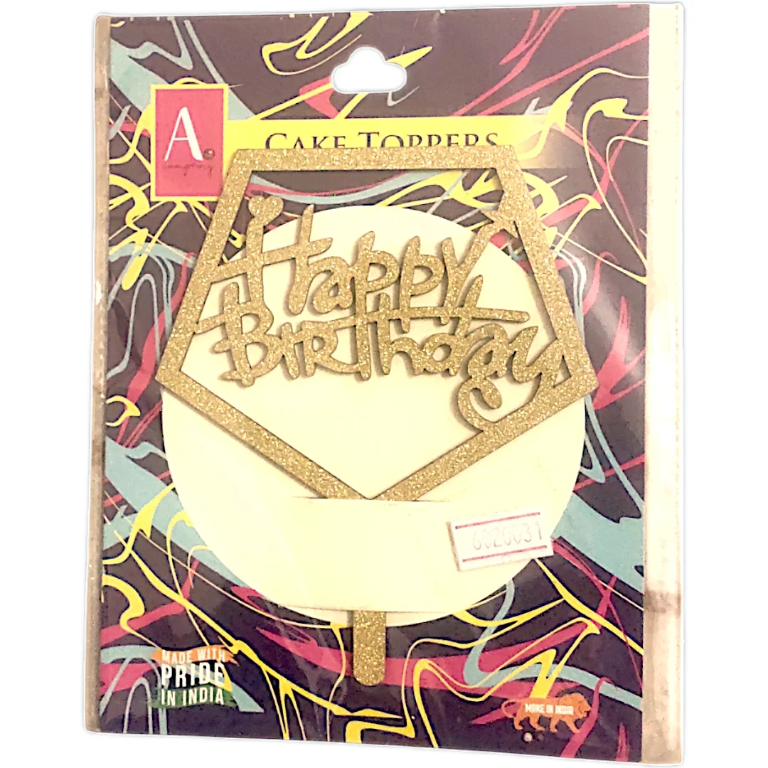 Happy Birthday Cake Topper - Gold Glitter - Townway product image 10