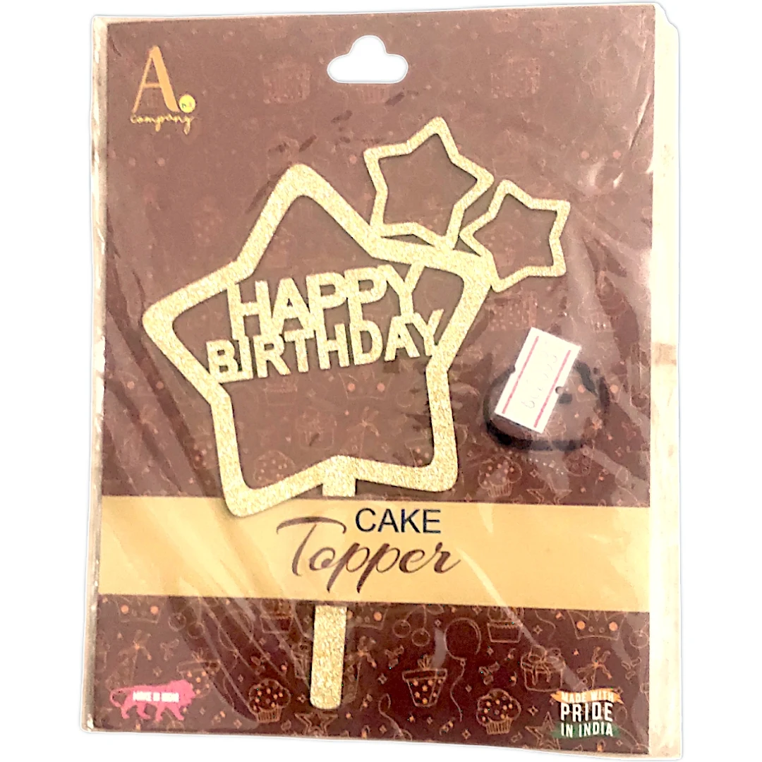 Happy Birthday Cake Topper - Gold Glitter - Townway product image 11