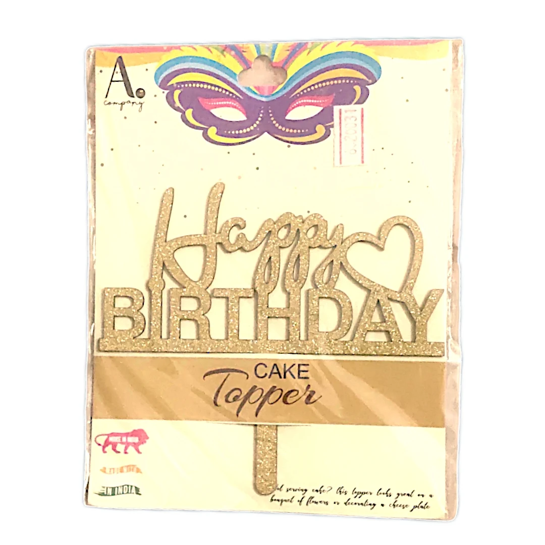 Happy Birthday Cake Topper - Gold Glitter - Townway product image 12