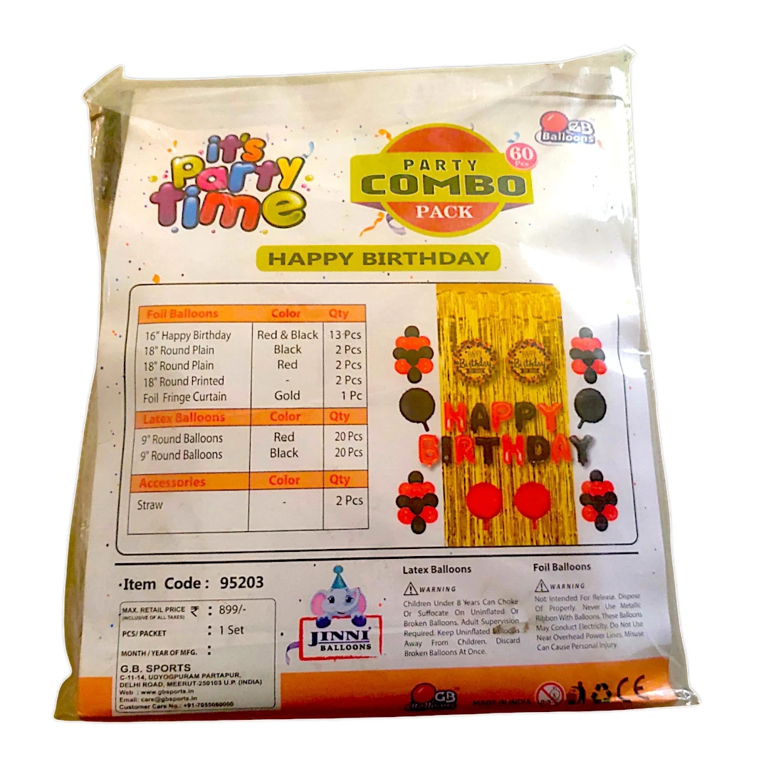 T10 - HAPPY BIRTHDAY Balloon Decoration Combo Kit (60 Pcs) - Townway product image 2