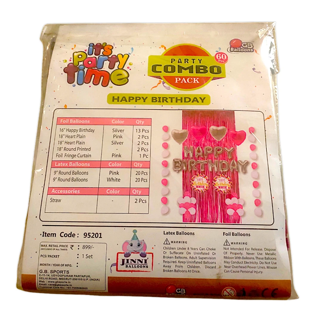 T10 - HAPPY BIRTHDAY Balloon Decoration Combo Kit (60 Pcs) - Townway product image 8