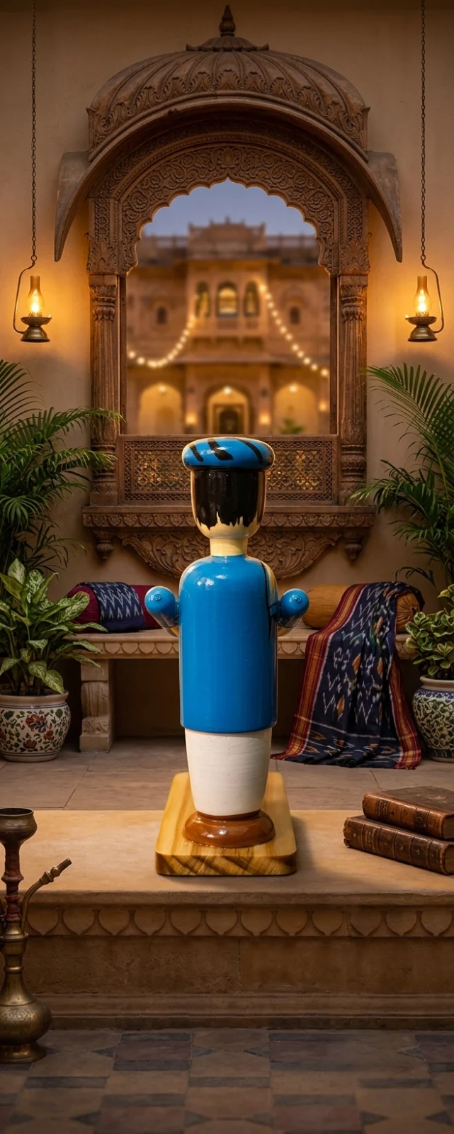 Handcrafted Channapatna Wooden Musician Doll with Drum | Traditional Folk Musici - Townway product image 3