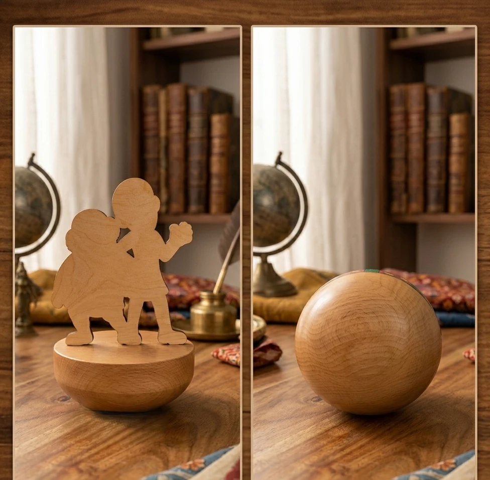 Handcrafted Wooden Motu Patlu Roly Poly Wobble Toy | Eco-Friendly Self-Balancing - Townway product image 3