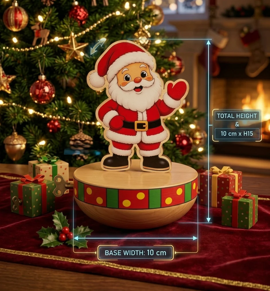 Handcrafted Wooden Santa Wobble Toy & Roly-Poly Desk Showpiece | Printed Sticker - Townway product image 4