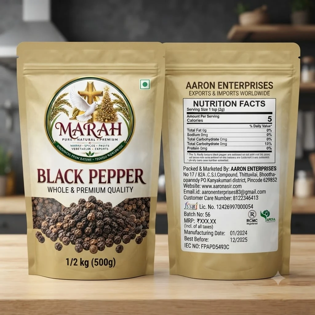 Marah Whole Black Pepper 500gm - Townway product image 1