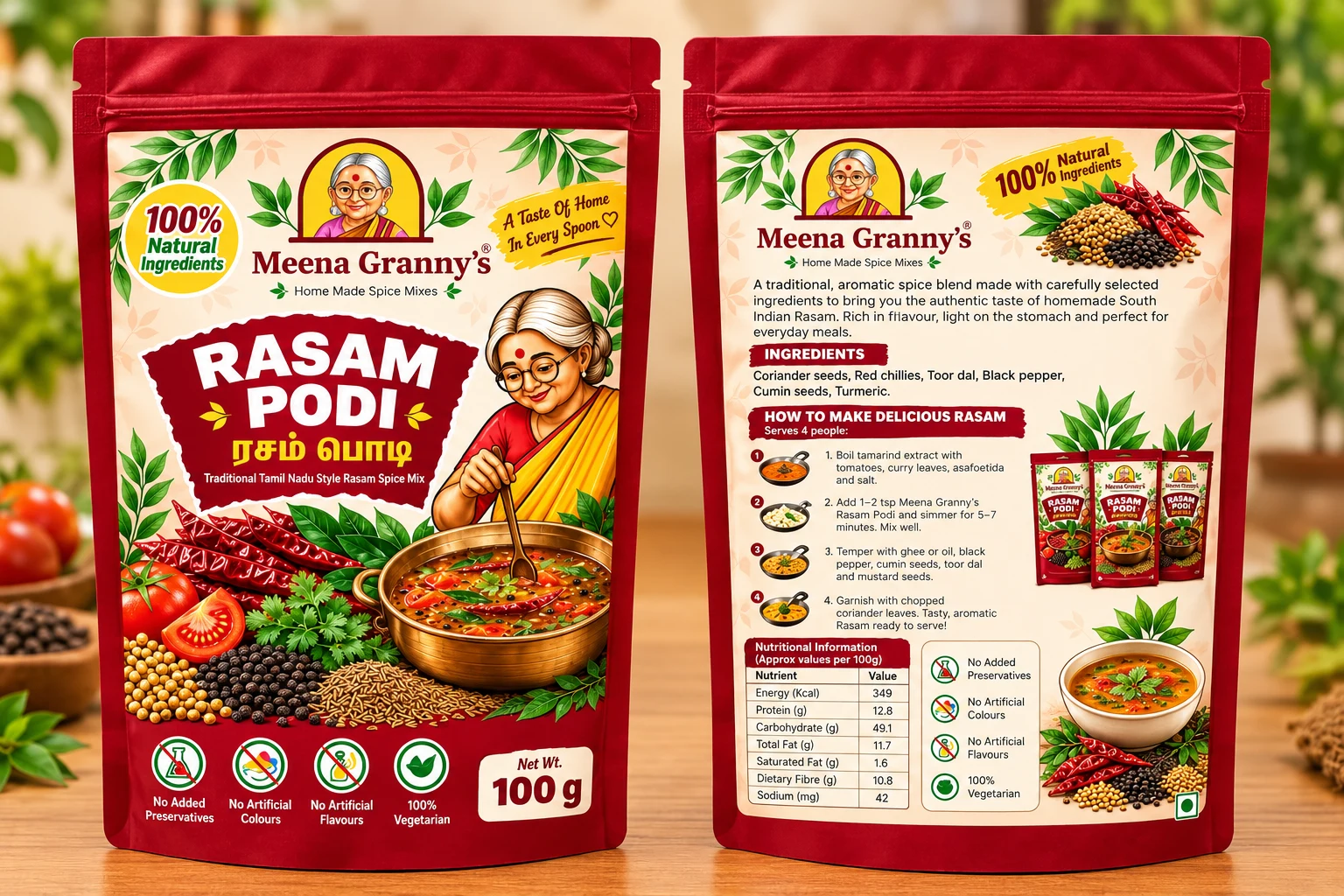 Meena Grannys Rasam Podi 100gm - Townway product image 1