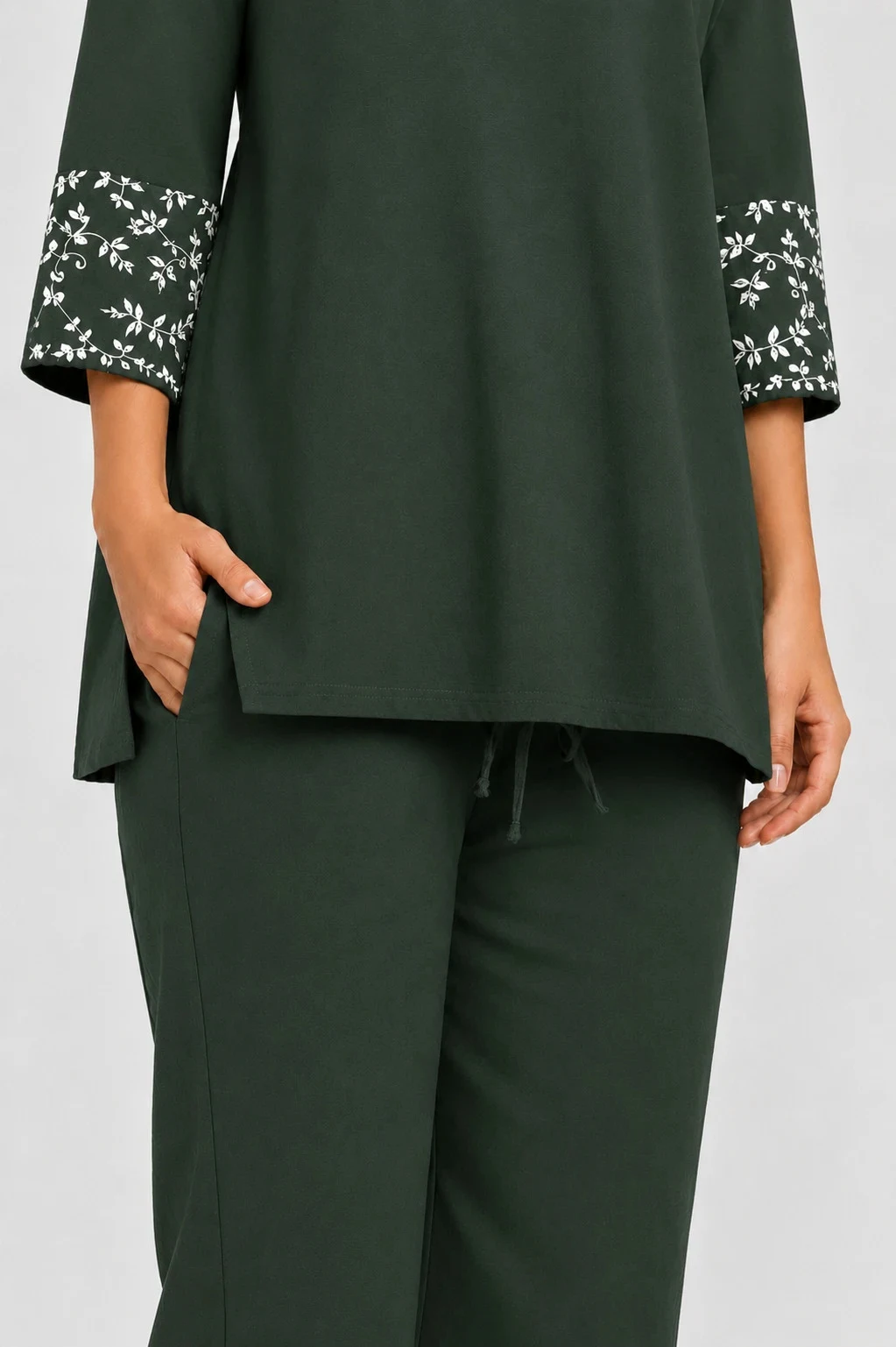 STRAIGHT PANT BOTTLE GREEN -14 - Townway product image 1