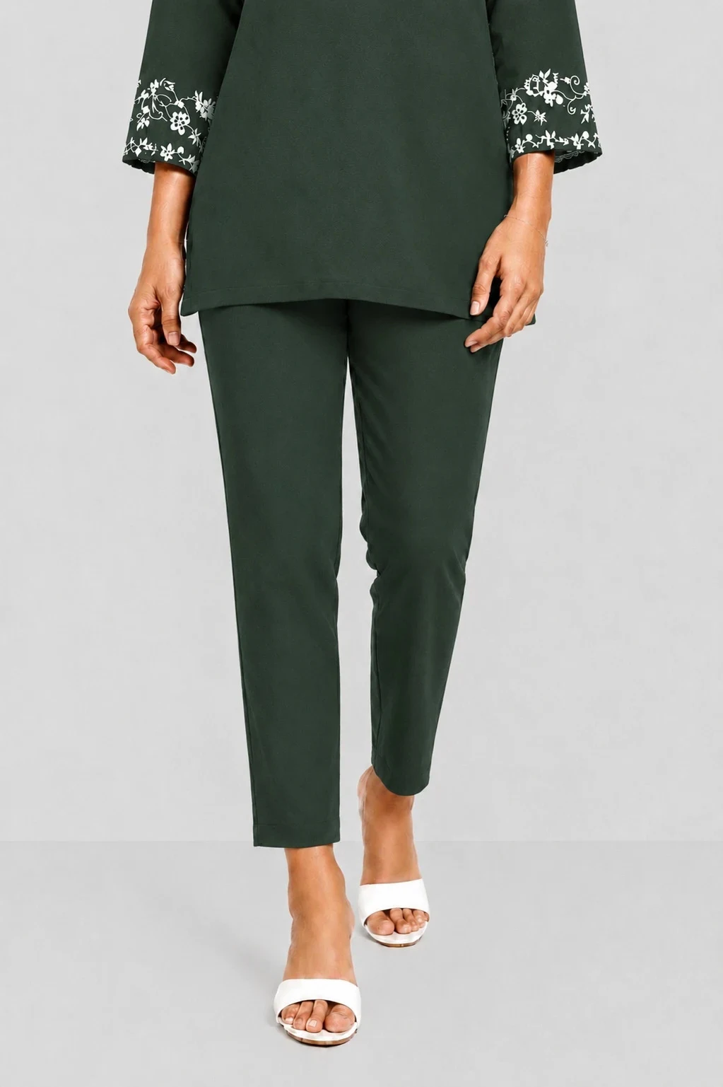 STRAIGHT PANT BOTTLE GREEN -14 - Townway product image 4