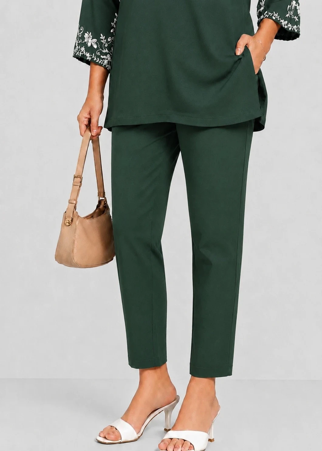 STRAIGHT PANT BOTTLE GREEN -14 - Townway product image 5