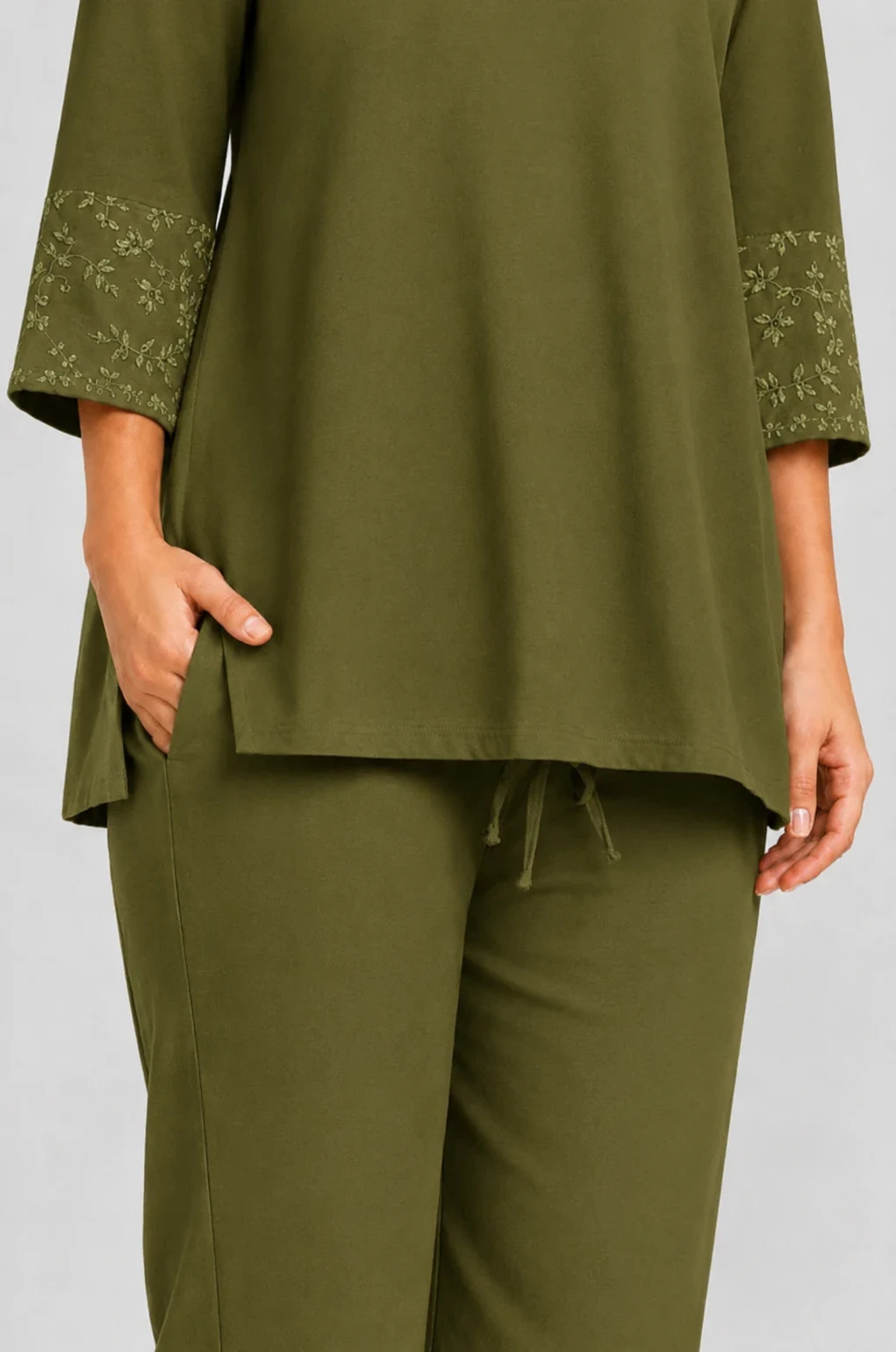 STRAIGHT PANT OLIVE GREEN 31 - Townway product image 3