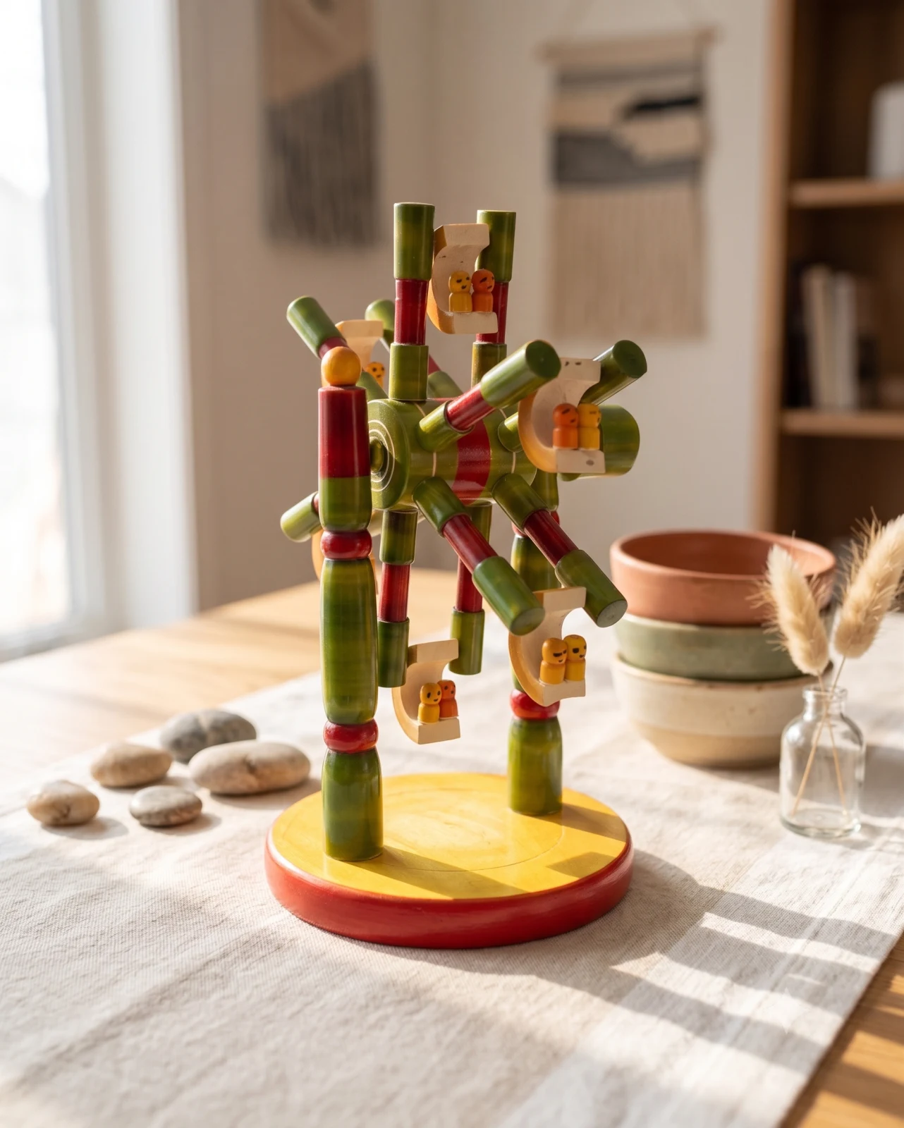 Toynish Handcrafted Wooden Rotary Ferris Wheel Toy – Traditional Channapatna Lac - Townway product image 2