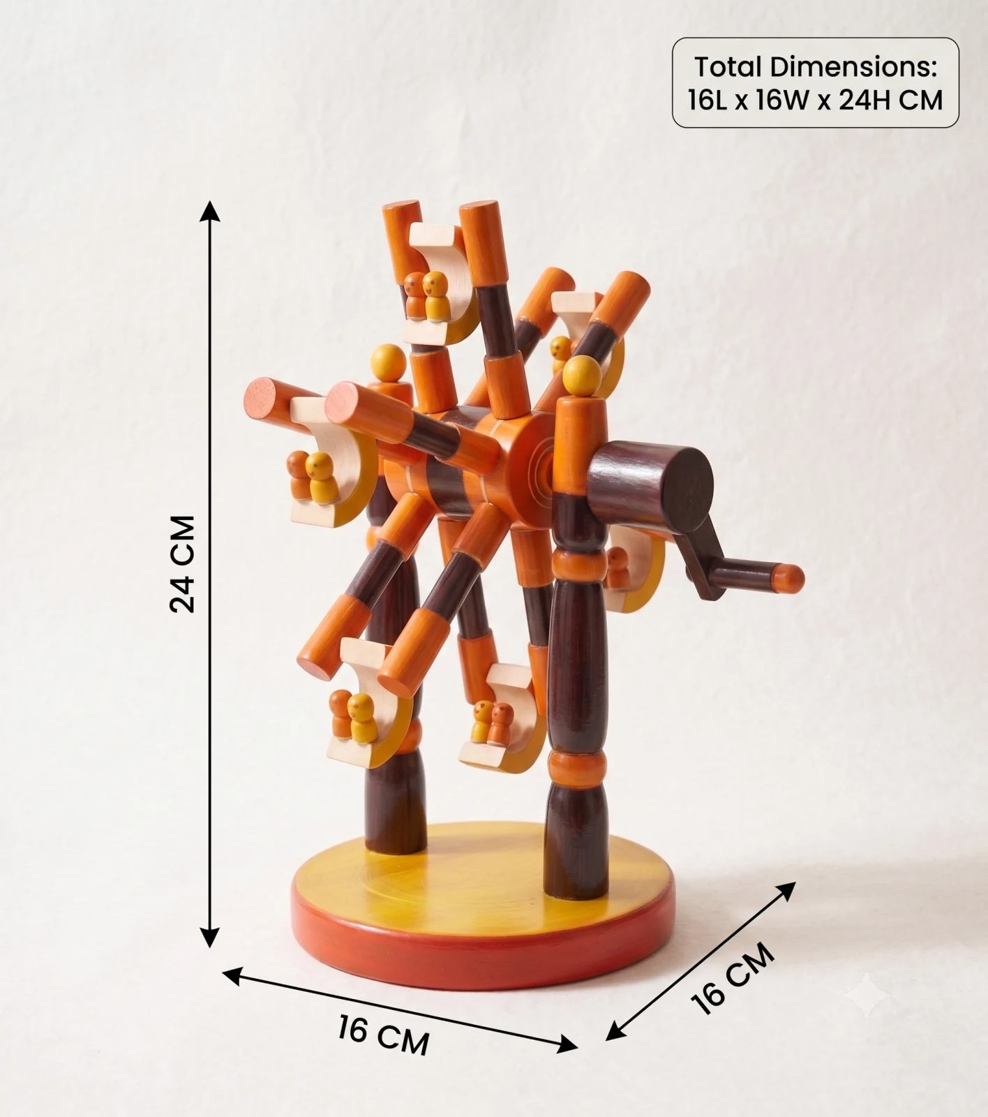 Toynish Handcrafted Wooden Rotary Ferris Wheel Toy – Traditional Channapatna Lac - Townway product image 4