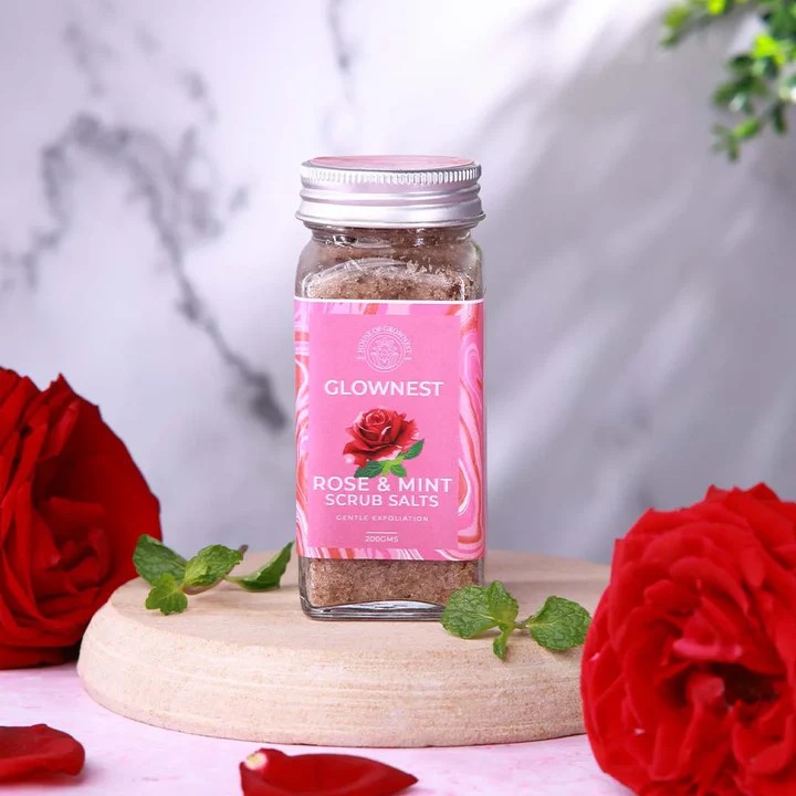 GROWNEST BATH SALT SCRUB - ROSE & MINT - 200grams