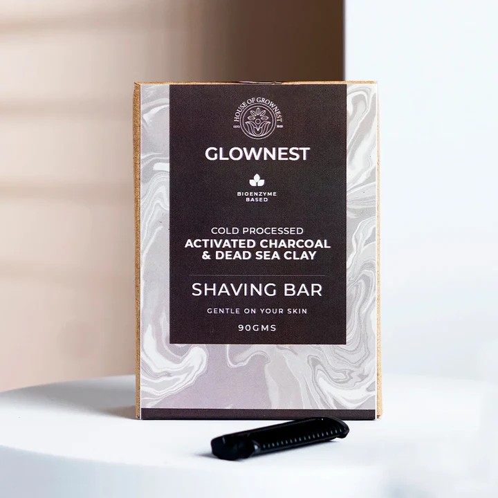 GROWNEST SHAVING BAR - ACTIVATE CHARCOAL & DEAD SEA CLAY 90gm
